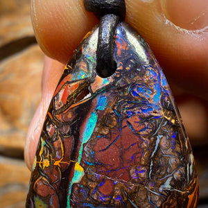 Roadshow Card! 33 x 20mm - Drilled Tribal Queensland Boulder Opal Necklace