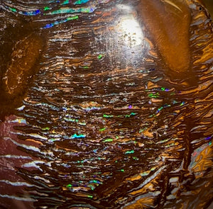 86.9cts - Australian Boulder Opal. Black Tribal Pattern - Opal Whisperers