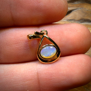 Sterling Silver Gold Plated - Solid South Australian Crystal Opal Pendant