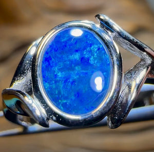 Sterling Silver - Queensland Boulder Opal Doublet Ring - Opal Whisperers