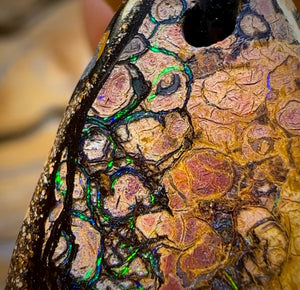 42 x 20mm - Drilled Australian Tribal Boulder Opal Necklace