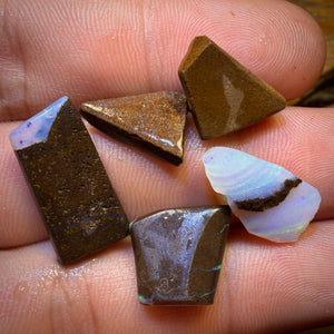 30.9cts - 5x Australian Boulder Seam Opal Rubs Parcel