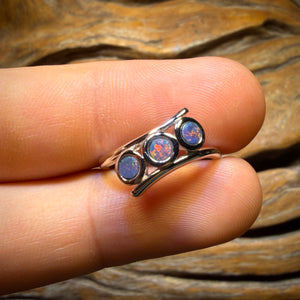 🔨 AUCTION 🔨 Sterling Silver - Queensland Boulder Opal Doublet Ring