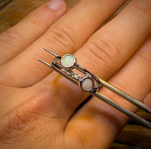 Sterling Silver - South Australian Crystal Opal Ring BARGAIN