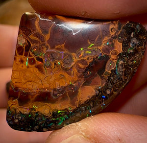 58.1cts - Rare Yowah Nut Opal Parcel. Tribal Pattern Matching Trio In Unique Orange Iron Stone
