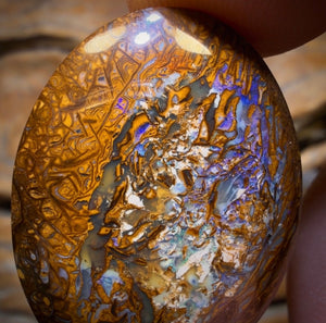 43.7cts - Tribal Australian Boulder Opal from Yowah