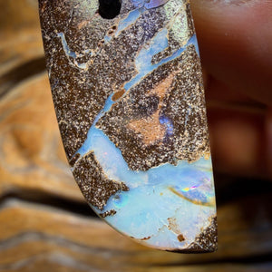 BARGAIN CARD! 30 x 16mm - Drilled Australian Boulder Opal Necklace