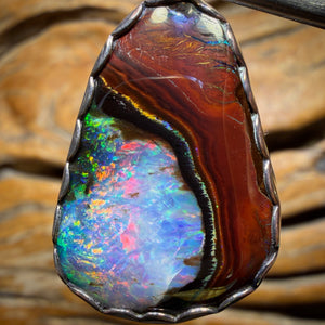 Old School Heritage BANGER! Super Rare Sterling Silver - Rare Yowah Nut Kernel Opal UNISEX Pendant