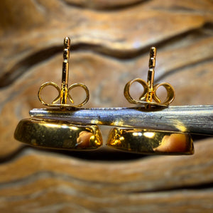 Half Price Card! Large Sterling Silver Gold Plated - Australian Boulder Opal Doublet Stud Earrings