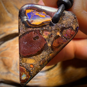 32 x 20mm - Drilled Queensland Boulder Opal Necklace