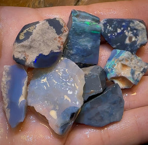 175.7cts - 8x Lightning Ridge Dark and Black Opal Rough Parcel Quality Cutting / Carving Material - Opal Whisperers