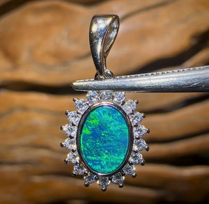 Sterling Silver - Princess Design Queensland Boulder Opal Doublet Pendant