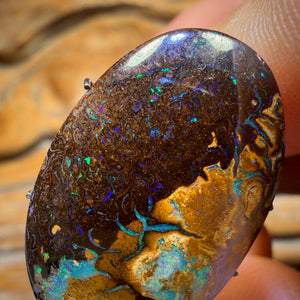 21.6cts - Yowah Nut Tribal Picture Stone Opal. Australian Opal