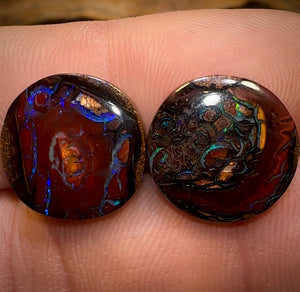 13.8cts - Tribal Queensland Boulder Opal Pair