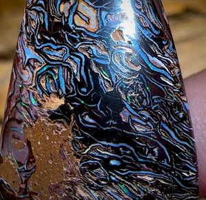54.9cts - Wow Tribal Queensland Boulder Opal. Dark Ironstone - Opal Whisperers
