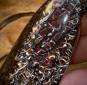 70 x 32mm - BIG Drilled Boulder Opal Pendant w/ Eco Friendly Vegan Cord Awesome Black Tribal