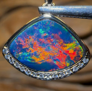 14k Gold - Queensland Boulder Opal Doublet Pendant - Opal Whisperers