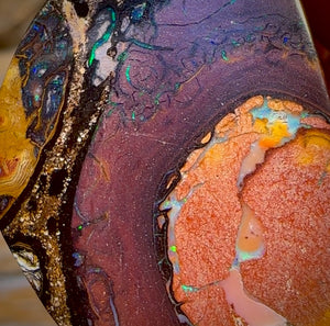 34 x 22mm - “Man in the Moon” Drilled Australian Tribal Boulder Opal Necklace