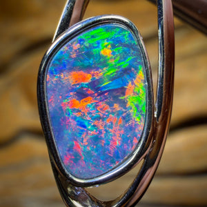 Sterling Silver - Queensland Boulder Opal Doublet Pendant