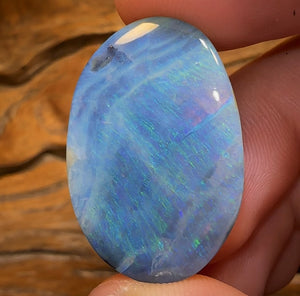44.4cts - “Ocean Storm”Amazing Queensland Boulder Seam Picture Opal - Opal Whisperers