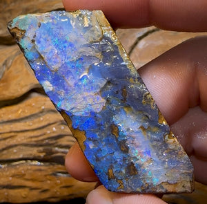 247.5cts - Australian Boulder Opal Rough Preform. Natural Split - Opal Whisperers