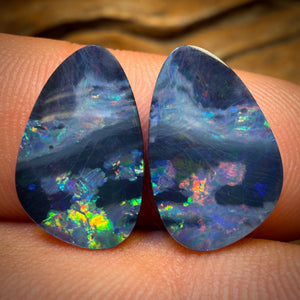 6.2cts - Australian Boulder Opal Doublet Pair