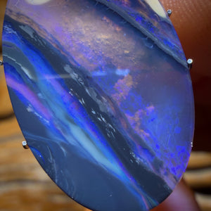 Art of Opal Card! 10.4cts - Big Lightning Ridge Semi Black Opal Picture Stone