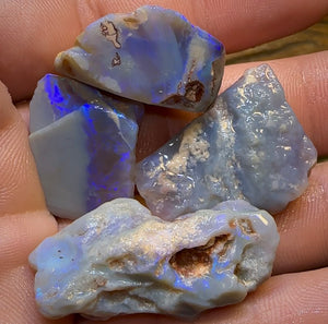86.2cts - 4x Lightning Ridge Crystal and Dark Opal Rough Parcel - Opal Whisperers