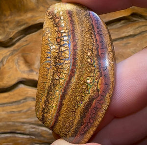 103.6cts - “Tribal Tock Art” Queensland Boulder Opal. Yowah Picture Stone - Opal Whisperers