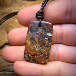 34 x 21mm - Drilled Tribal Queensland Boulder Opal Necklace
