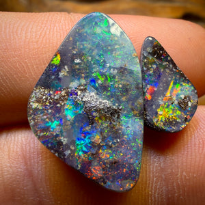 20.6cts - Top Australian Boulder Seam Opal Pair
