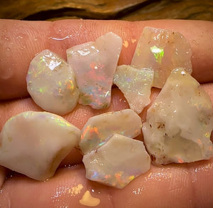 29.7cts - 8x Lightning Ridge Light Opal Rough Parcel