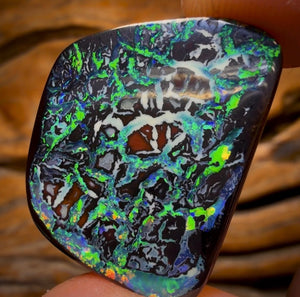 30.1cts - TOP Tribal Australian Black Boulder Opal from Koroit