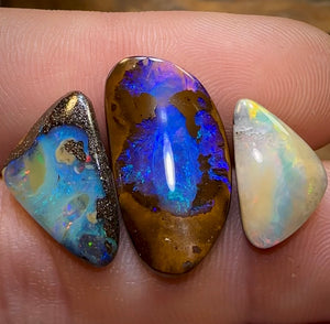 17.4cts - “Starter Collection” 3x Loose Queensland Boulder Opals. Wholesale Parcel - Opal Whisperers