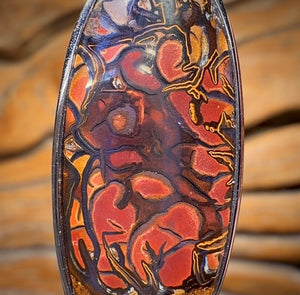 Sterling Silver - Solid Tribal Boulder Opal Pendant UNISEX