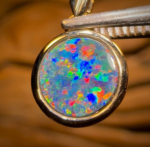 14k Gold - Queensland Boulder Opal Doublet Pendant