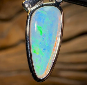 Sterling Silver - Top Solid South Australian Crystal Opal Pendant - Opal Whisperers