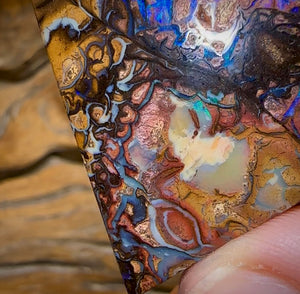 79.1cts - Large Yowah Nut Tribal Opal segmented landscape Pattern - Opal Whisperers