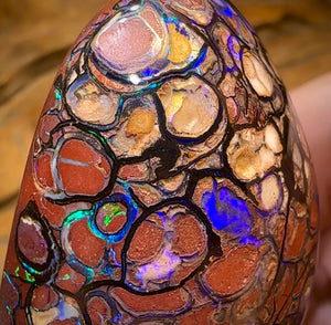 396.1cts - ISAACS CUT!! Large Top Tribal Queensland Boulder Opal Polished Specimen