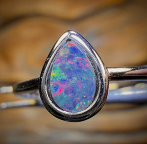 Sterling Silver - Queensland Boulder Opal Doublet Ring