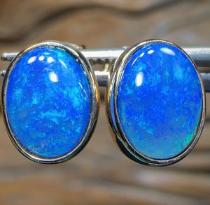 9k Gold - Classic Queensland Boulder Doublet Earrings - Opal Whisperers