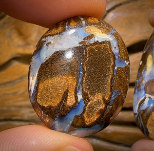 97.1cts - Big Queensland Boulder Seam Opal Pair from Winton BARGAIN