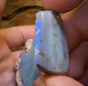 131.5cts - 2x Lightning Ridge Large Dark Opal Rough Pieces - Opal Whisperers