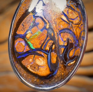 Sterling Silver - Solid Yowah Nut Opal Pendant UNISEX