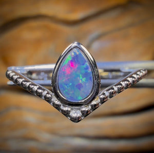 Sterling Silver - Queensland Boulder Opal Doublet Ring