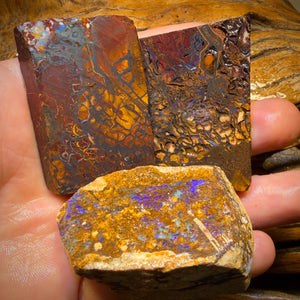 659.6cts - 3x Yowah Nut Rough Opal Parcel. Australian Opal