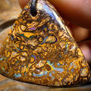 37 x 31mm - Drilled Tribal Queensland Boulder Opal Necklace