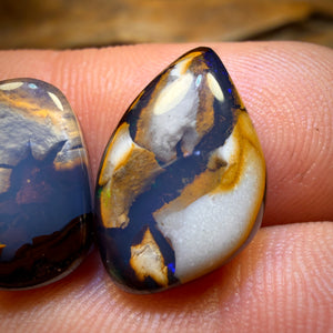 14.1cts - Yowah Nut Crystal Centre Opal Pair Polished