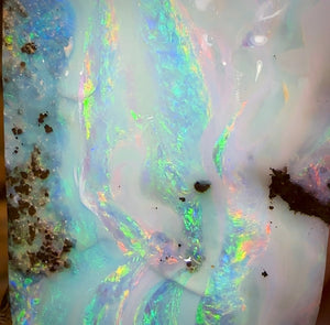 72.6cts - Australian Boulder Opal Rub. Natural Split - Opal Whisperers