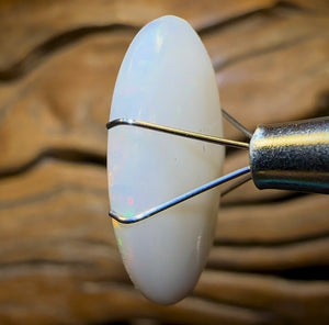 11.8cts - Traditional Oval Cut, South Australian White Opal from Coober Pedy - Opal Whisperers